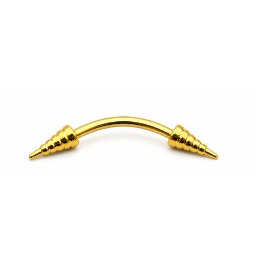 پیرسینگ ابرو اسپایک طلایی 10mm کد309