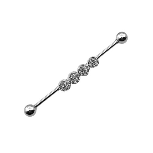 پیرسینگ محوری نگین دار 40mm کد۳۱۴۸