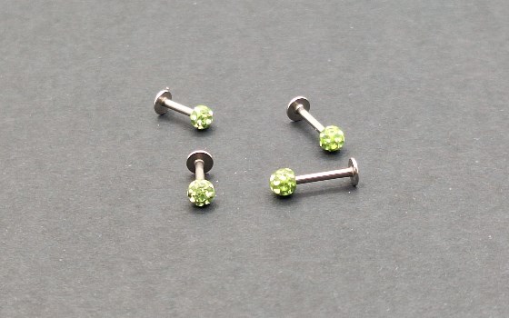 گوشواره پشت صاف گوی نگین سبز کد