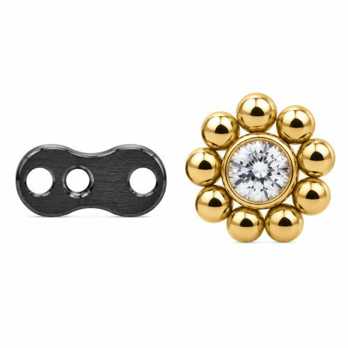 پیرسینگ میکرودرمال نگین دور طلایی 9mm کد210