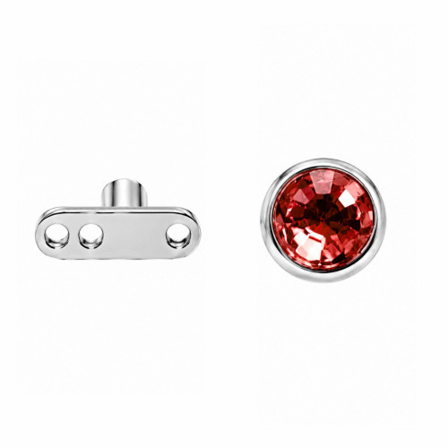 پیرسینگ میکرودرمال نگین قرمز 5mm کد217
