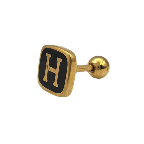 گوشواره H مشکی طلایی کد 1168