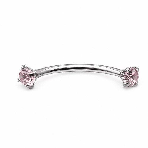 پیرسینگ ابرو نگین دار صورتی 12mm کد612