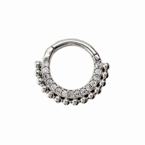 گوشواره پیرسینگ حلقه ای نگین دار کد۲۵۱8