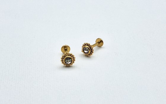 گوشواره پیرسینگ تراگوس گل نگین کد67
