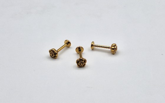 گوشواره پشت صاف رز کد 81