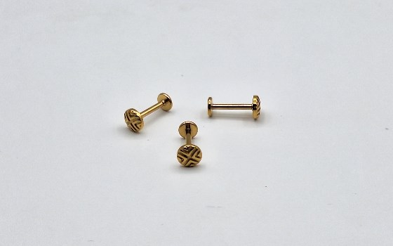 گوشواره پشت صاف طرح دار کد82