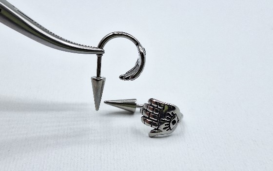 گوشواره پیرسینگ دست استیل کد 104