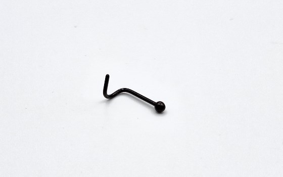 پیرسینگ پره بینی HC گوی استیل مشکی کد 619
