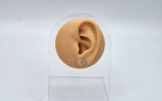 گوشواره نقره مستطیل کوچک کد 711