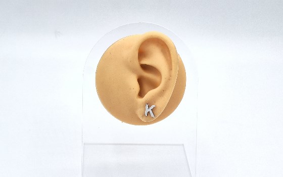 گوشواره نقره حروف K کد 722