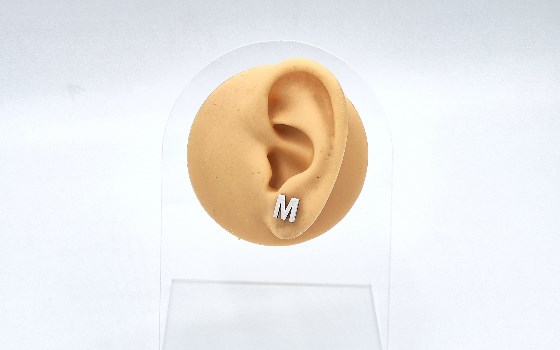 گوشواره نقره حروف M کد 724