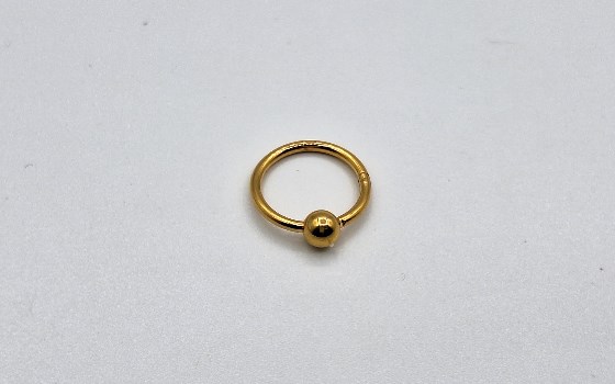 گوشواره حلقه گوی ۱۳ میلیمتر استیل طلایی 1129