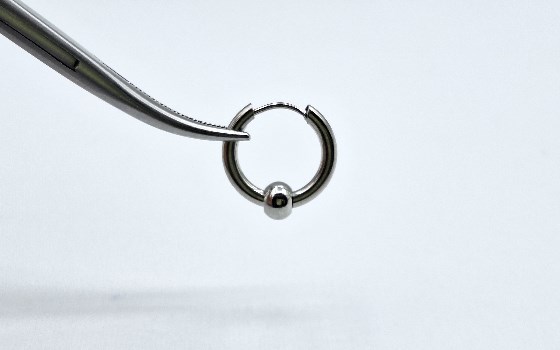گوشواره رینگ گوی دار قطر ۱۶ میلیمتر کد