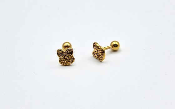 گوشواره جغد طلایی کد 1225
