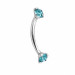پیرسینگ ابرو نگین دار فیروزه ای 10mm کد611